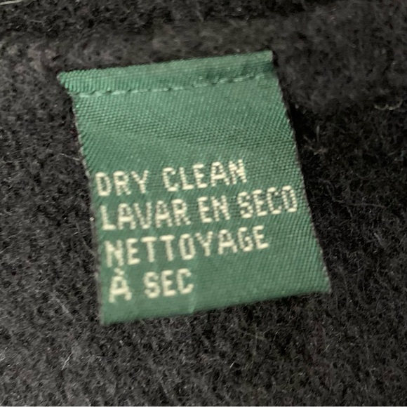 Vtg LRL Ralph Lauren Sweater Women 1X Wool Cashmere Shawl Collar Faux Wrap Black - Picture 15 of 15